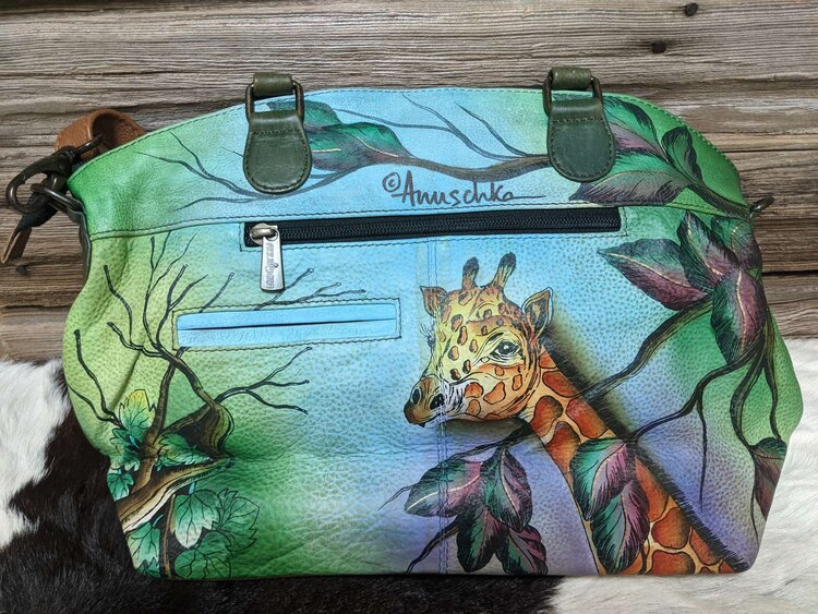 Anuschka Safari Hand Painted Crossbody Bag