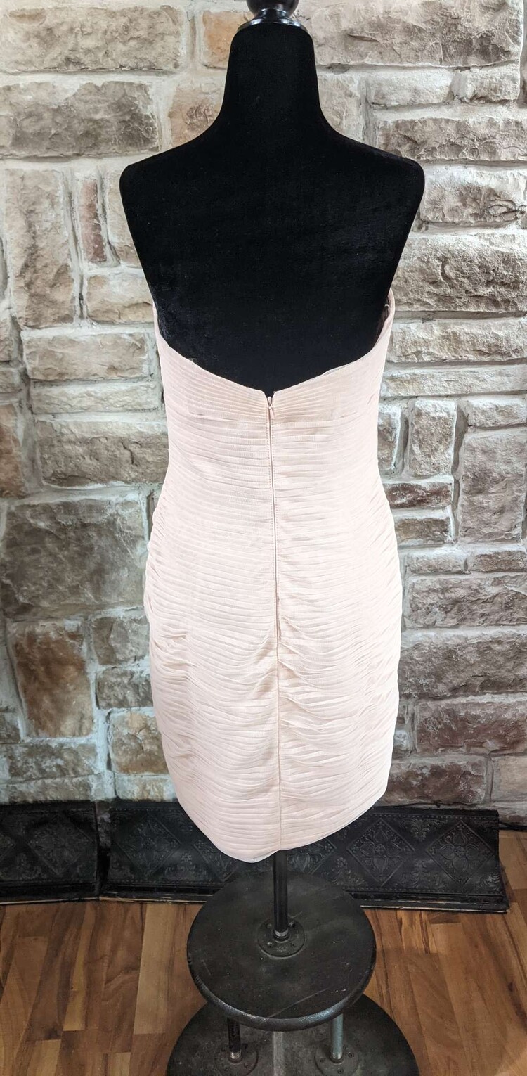 Pink Rouched Strapless Dress, Size 10