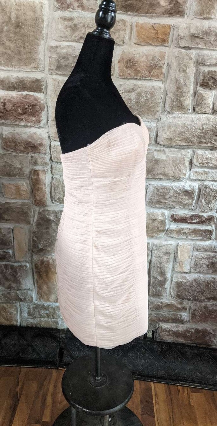 Pink Rouched Strapless Dress, Size 10