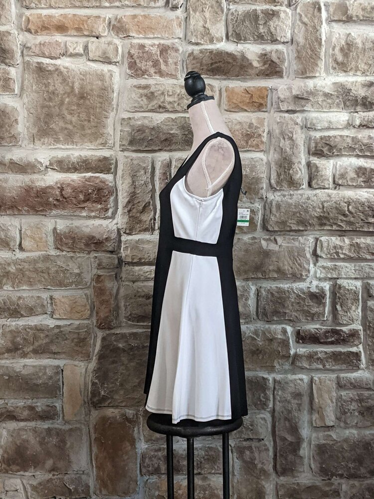 Rosie Harlow Black and White Color Blocked Dress