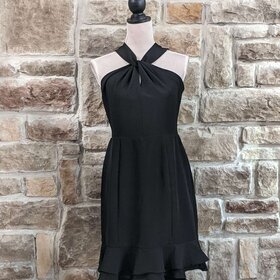 19 Cooper Black Open Lace Back Dress, Size L