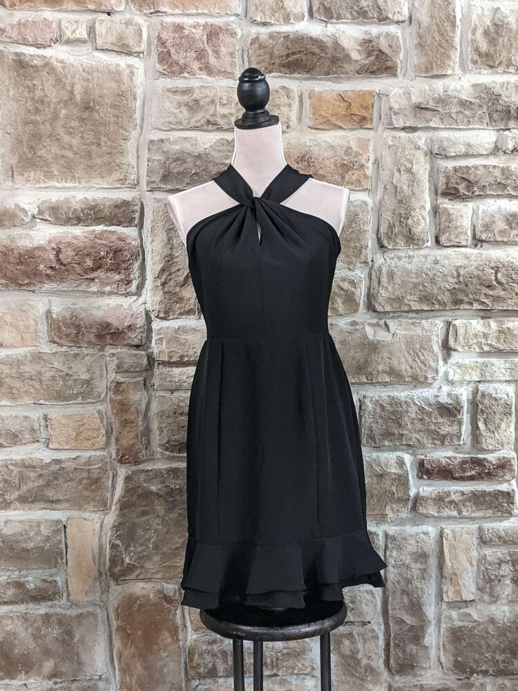 19 Cooper Black Open Lace Back Dress, Size L