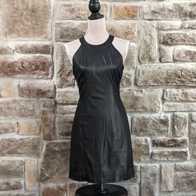 Guess Black Snakeskin Print Halter Dress, Size 6