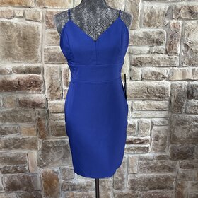 City Studio Indigo Blue Bow Back Bodycon Dress