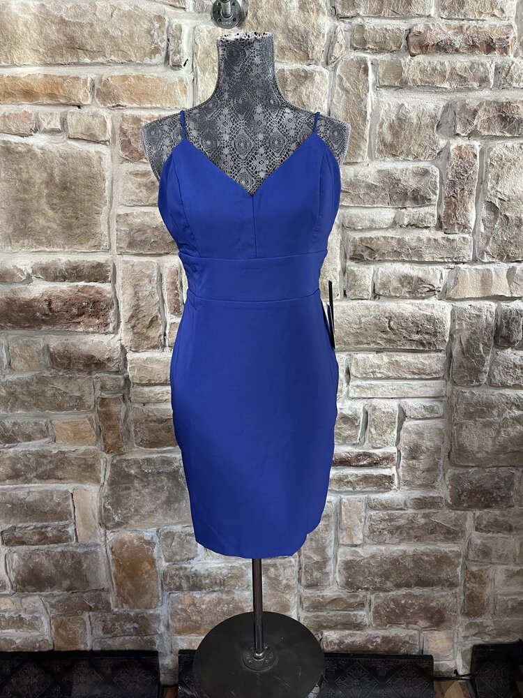 City Studio Indigo Blue Bow Back Bodycon Dress