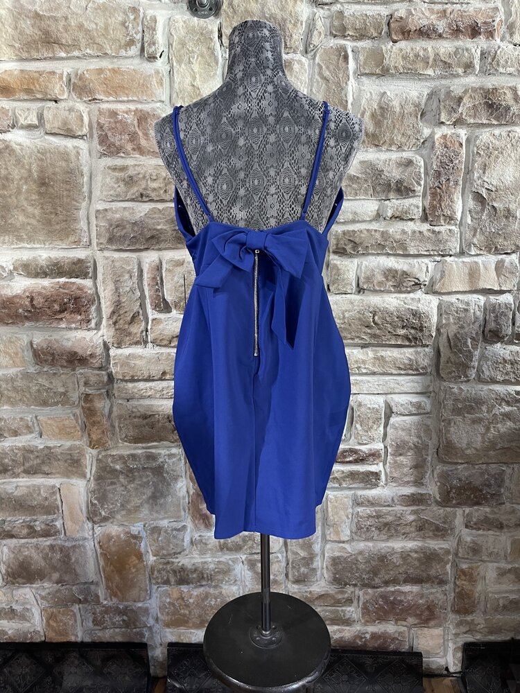 City Studio Indigo Blue Bow Back Bodycon Dress