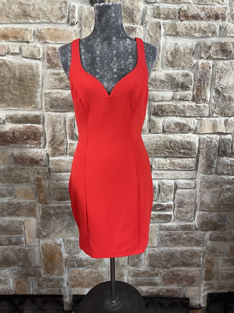 B Darlin Red Strappy Back Bodycon Dress