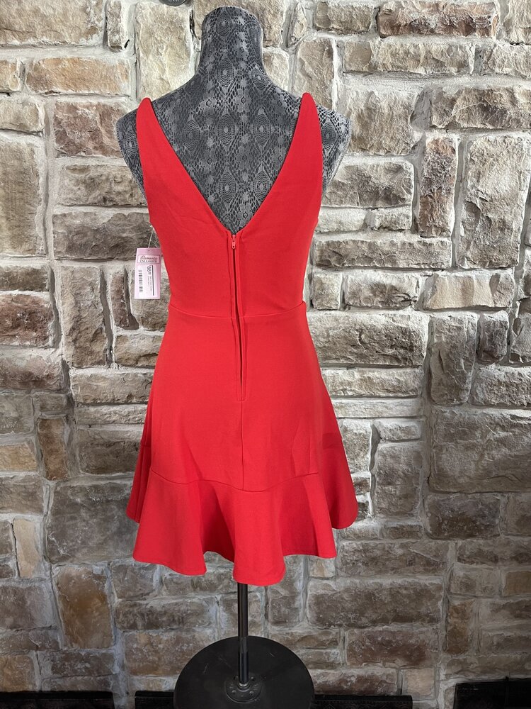 Speechless Red V-Neck Skater Dress