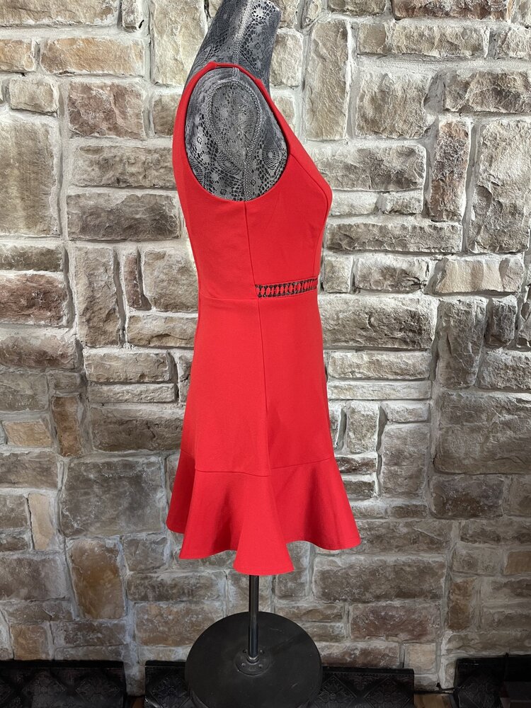Speechless Red V-Neck Skater Dress