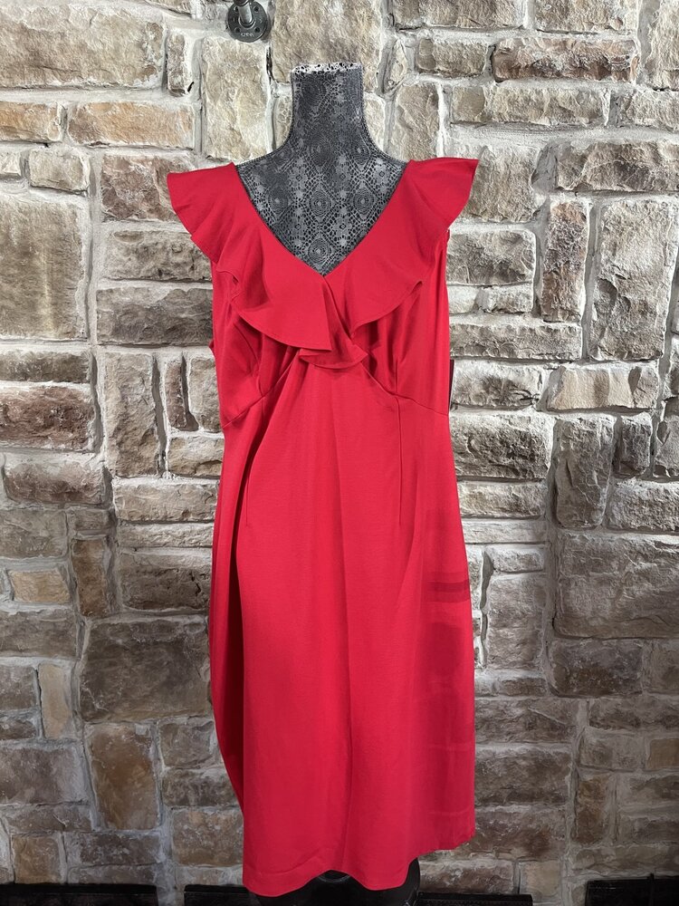 Love Squared Red Ruffled Bodycon Dress, size 2X