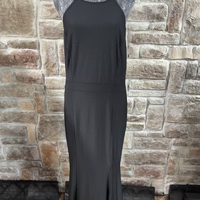 Mmonds chein Black Sleeveless Tie Back Dress, Size XL