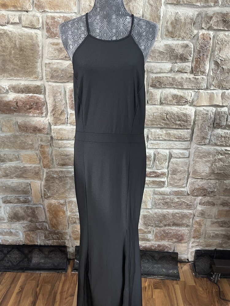 Mmonds chein Black Sleeveless Tie Back Dress, Size XL