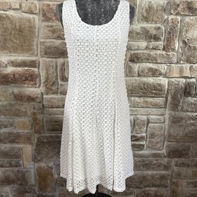 Robbie Bee Ivory Petite Lace Sleeveless Dress, Size 10P