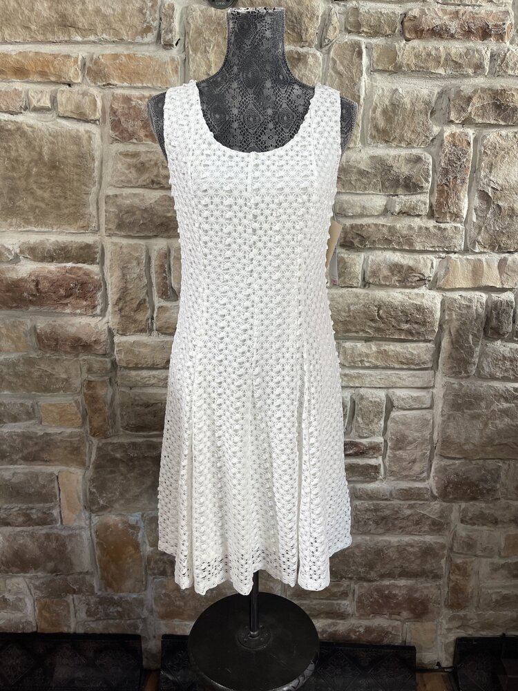 Robbie Bee Ivory Petite Lace Sleeveless Dress, Size 10P