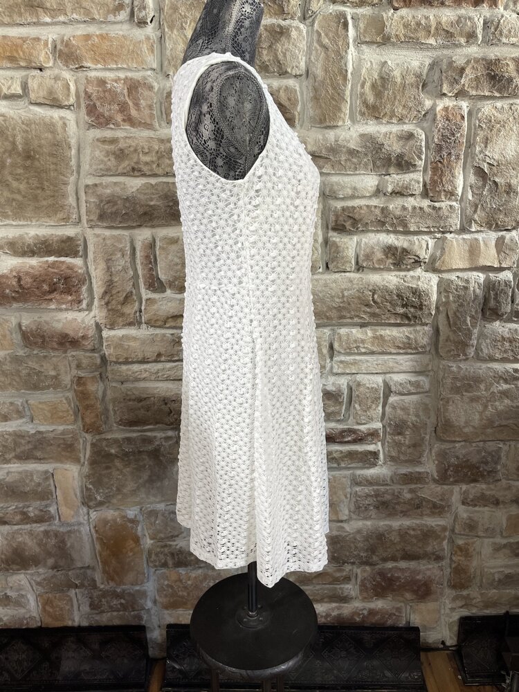 Robbie Bee Ivory Petite Lace Sleeveless Dress, Size 10P