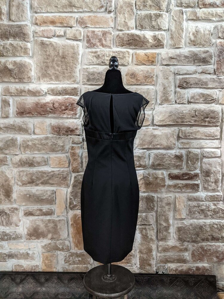 Caché Black Rouched Dress, Size 12