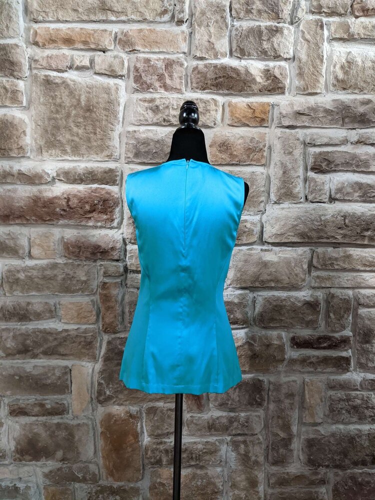 Caché Aqua Silk Twist Front Top, Size M