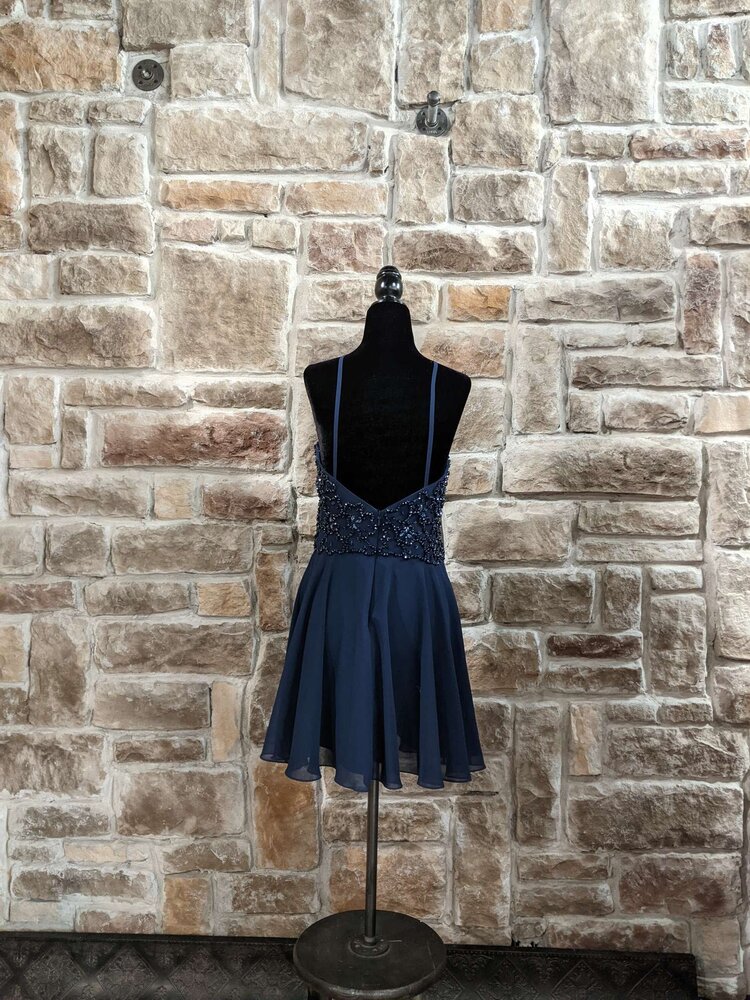 Jovani Navy Beaded Dress, Size 4