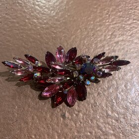 Red and Pink Crystal Brooch