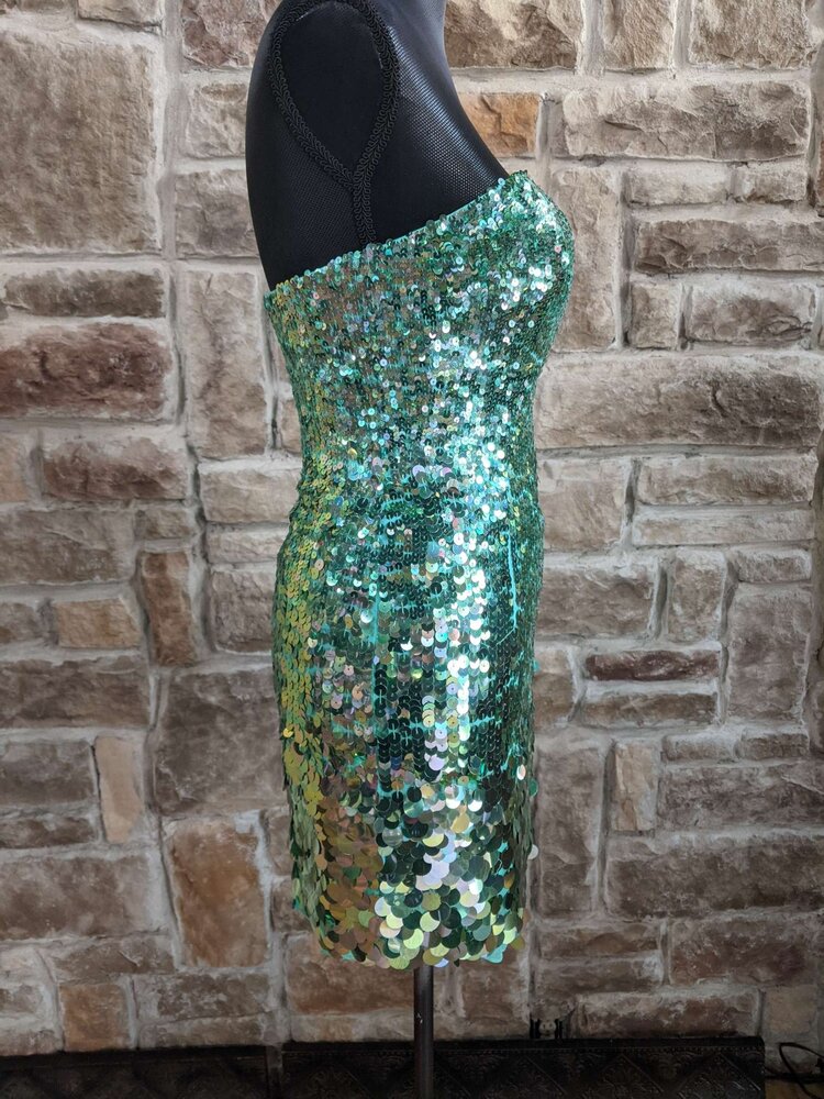 Sherri Hill Seafoam Green Sequin Dress