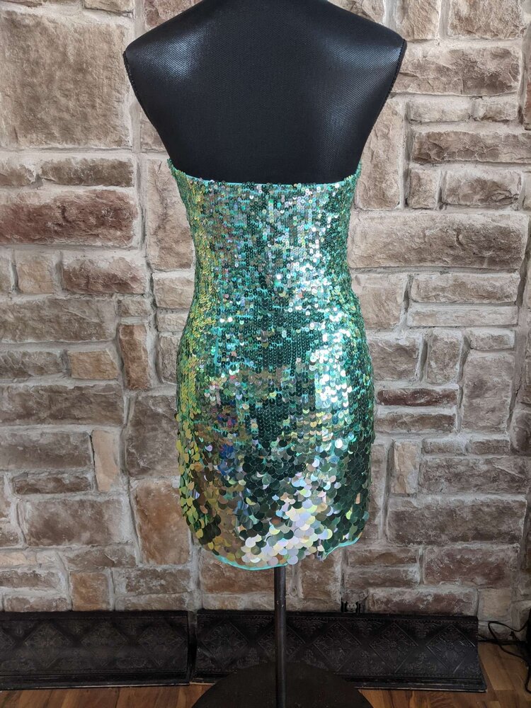 Sherri Hill Seafoam Green Sequin Dress