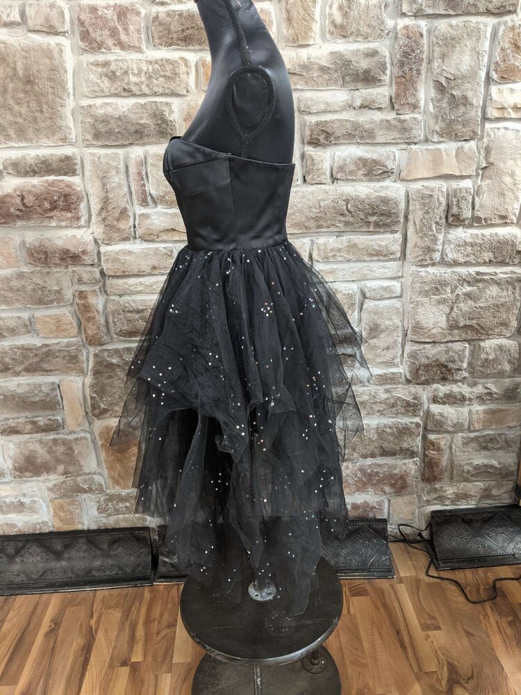 Sherri Hill Black Satin and Rhinestone Tulle, Size 0