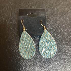 Aqua Sparkle Cloth Drop Earrings
