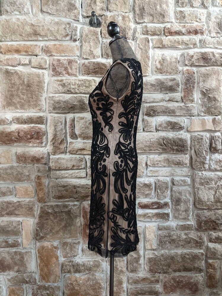Sue Wong Black Illusion with Lace Detail, Size 4