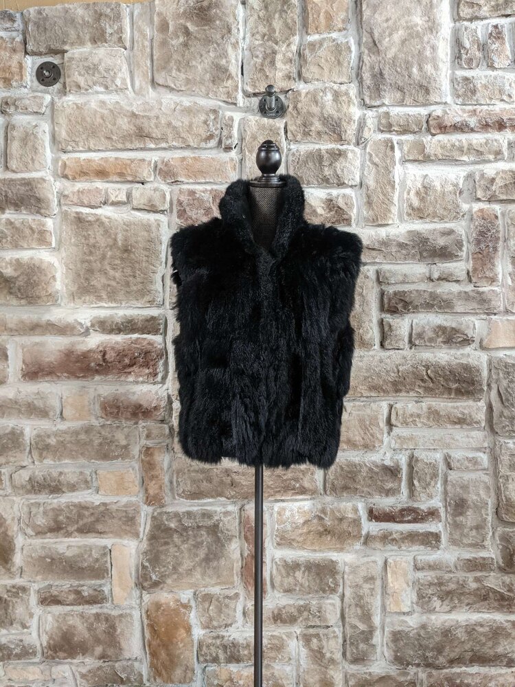 Black New Zealand Opossum Vest,  Size M