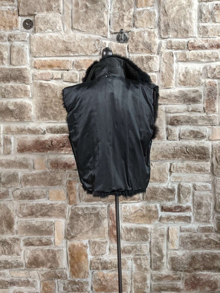 Black New Zealand Opossum Vest,  Size M