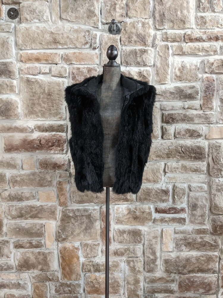 Black New Zealand Opossum Vest,  Size M