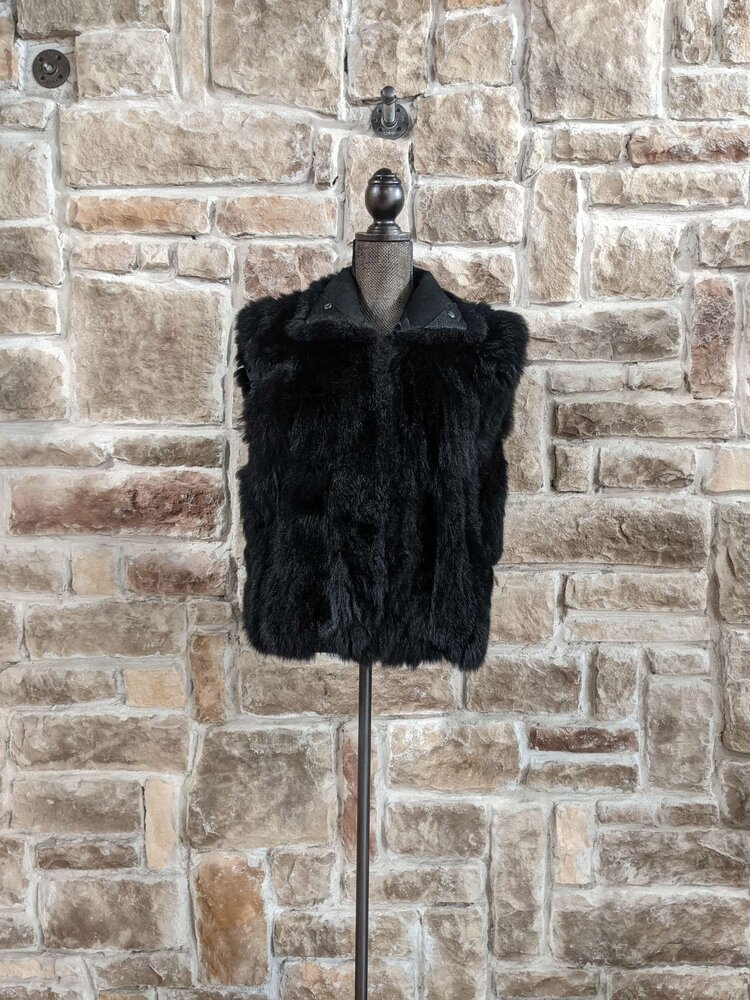 Black New Zealand Opossum Vest,  Size M