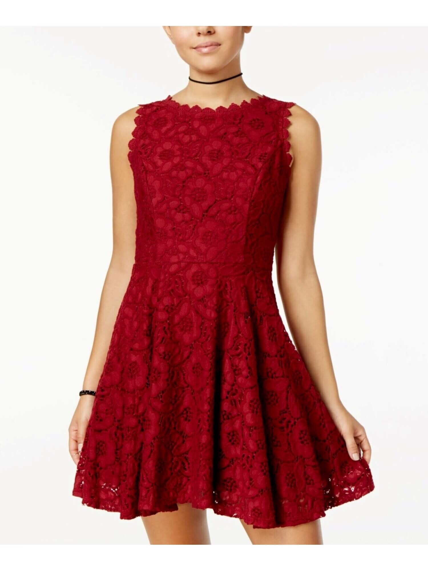 strapless open back dress Blackmilk | Kiss Me Eyelet Skater Dress | Red