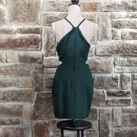Speechless Hunter Green Cutout Dress