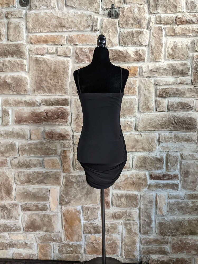 B Darlin Black Keyhole Dress With Rouched Sides, Size 3/4