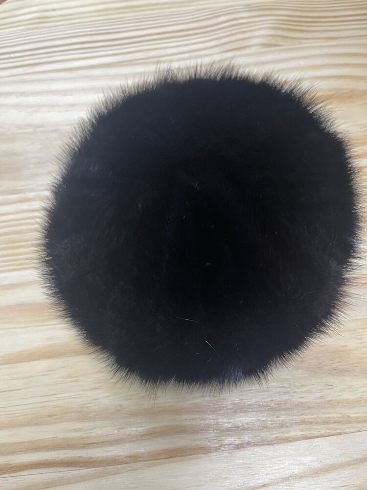 Saks Fifth Avenue Black Mink Beret