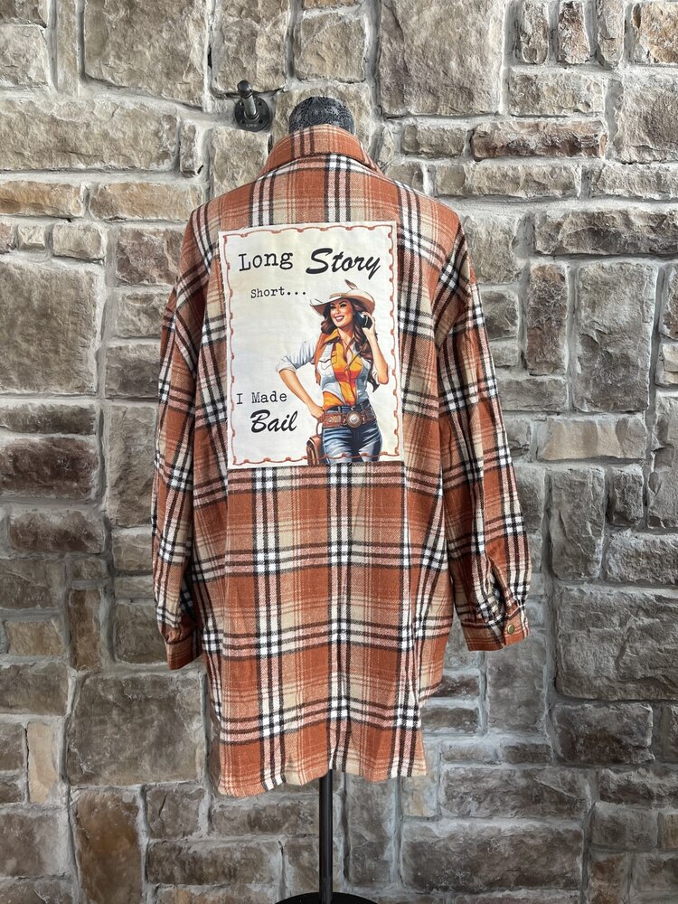 Rust Plaid Shacket - Long Story Short