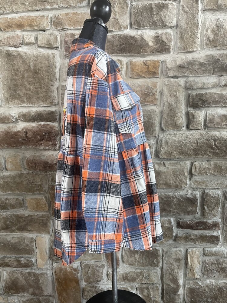 Orange and Blue Plaid Shacket - I Am Not A Handful