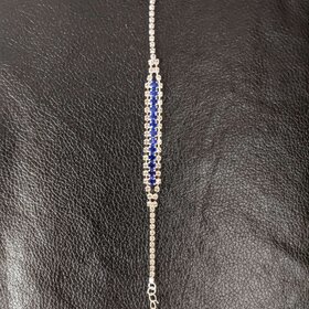 Silver with Blue Rhinestone Valentina Bracelet