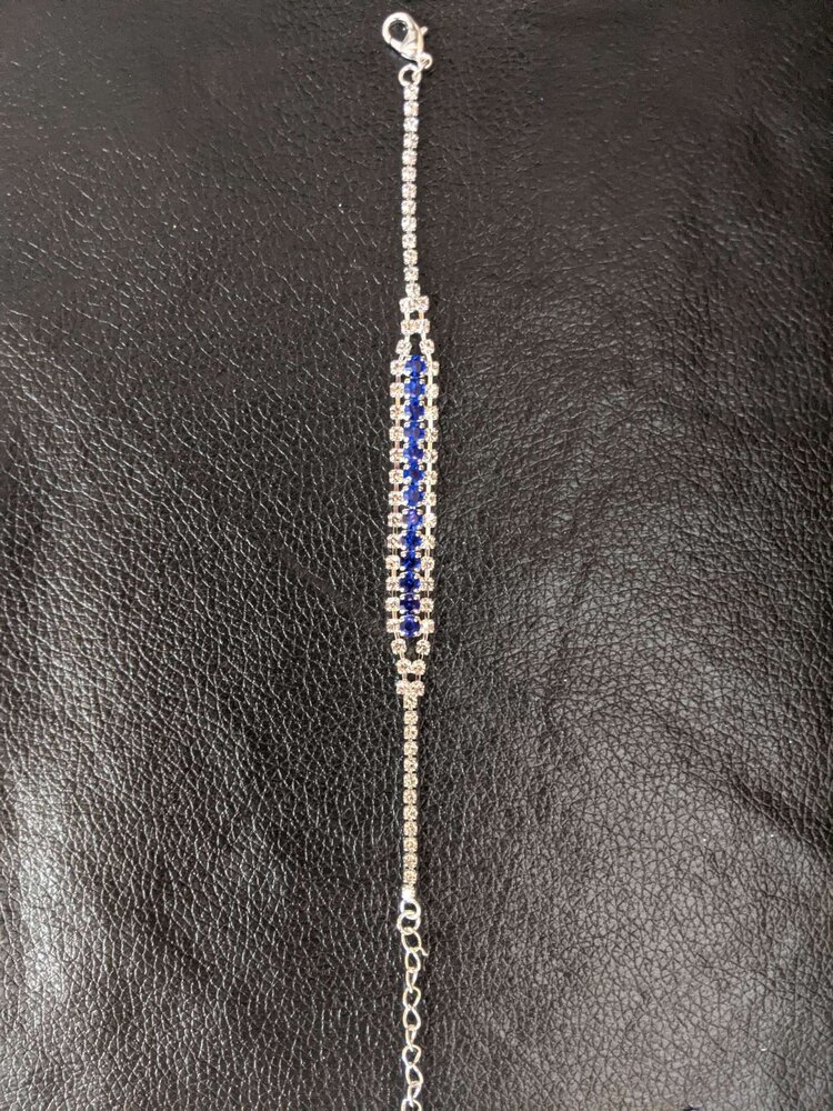 Silver with Blue Rhinestone Valentina Bracelet