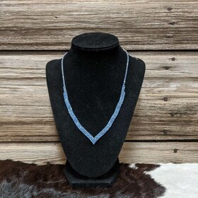 Blue Rhinestone Adelpha Necklace