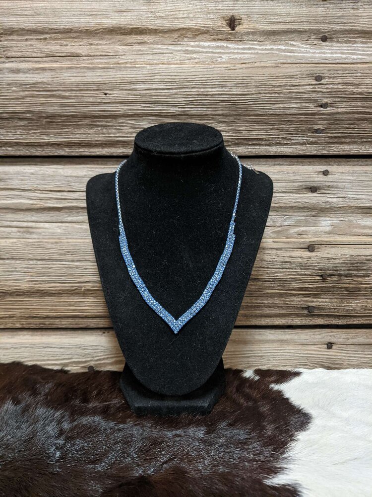 Blue Rhinestone Adelpha Necklace