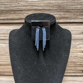 Blue Rhinestone Adelpha Earrings