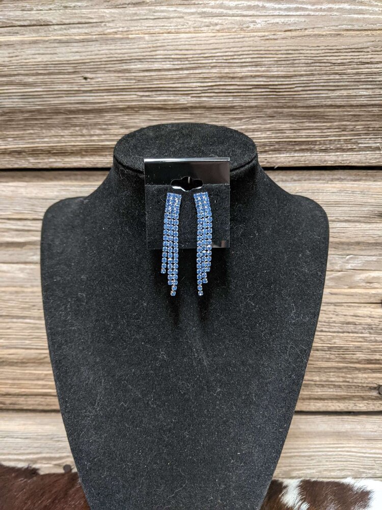 Blue Rhinestone Adelpha Earrings