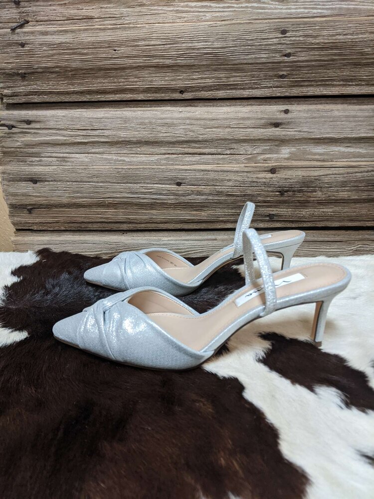 Silver Shimmer Shoes, Size 8