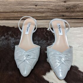 Silver Shimmer Shoes, Size 8
