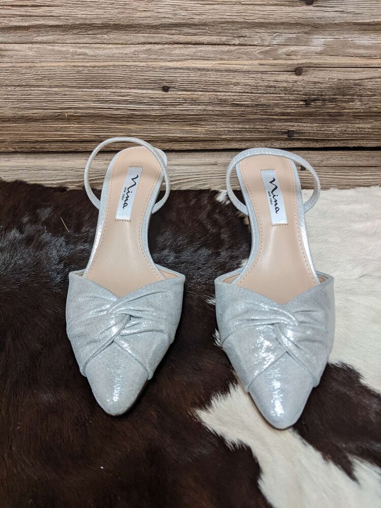 Silver Shimmer Shoes, Size 8