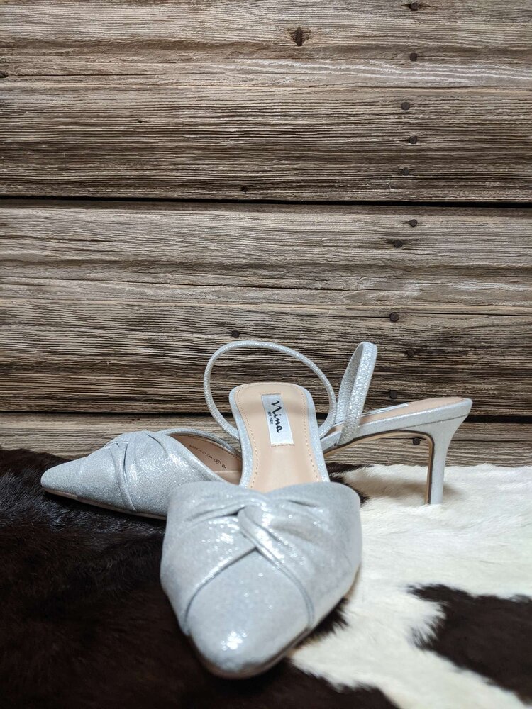 Silver Shimmer Shoes, Size 8