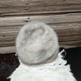 Cerulean Mink Pillbox Hat