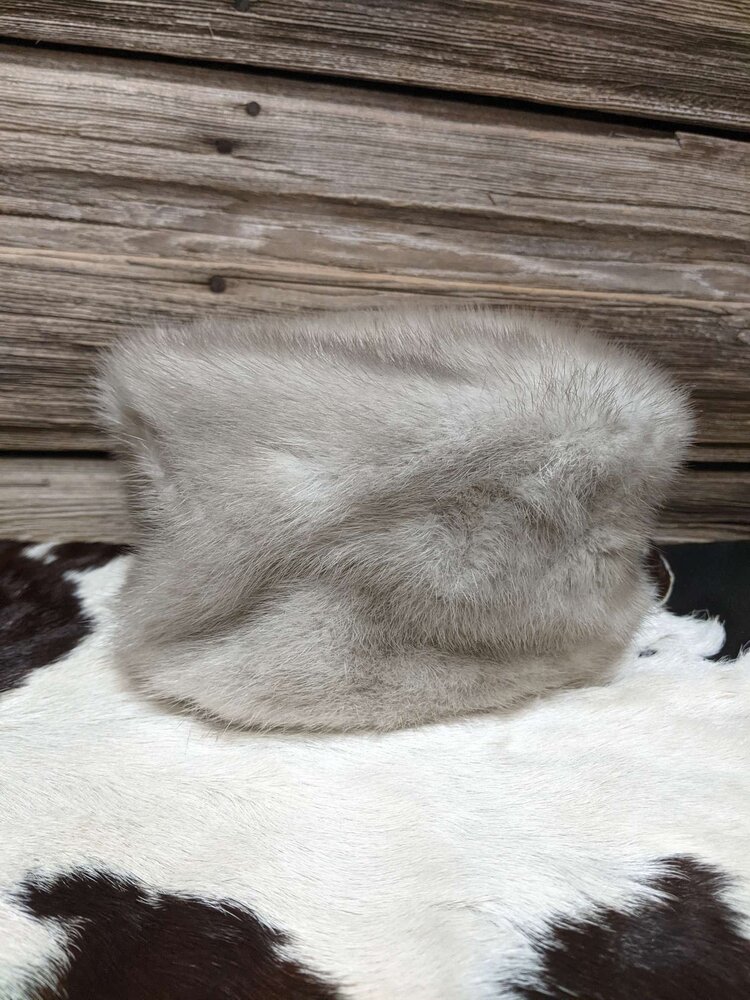 Cerulean Mink Pillbox Hat